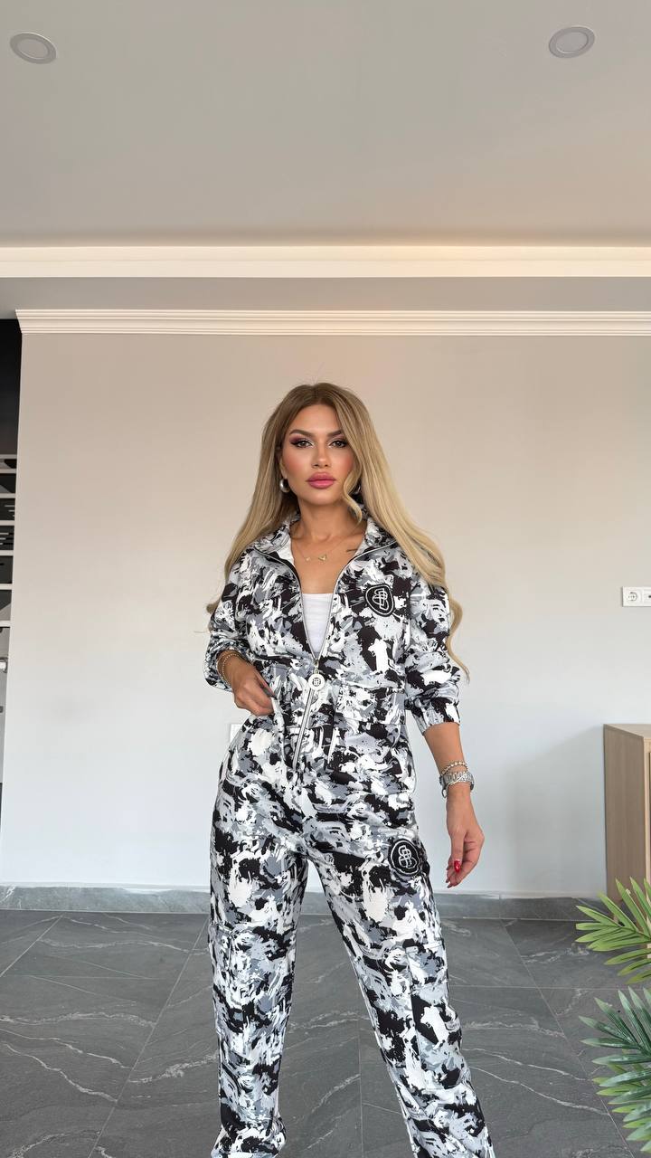 Urban Camo Zip-Up Tracksuit Set