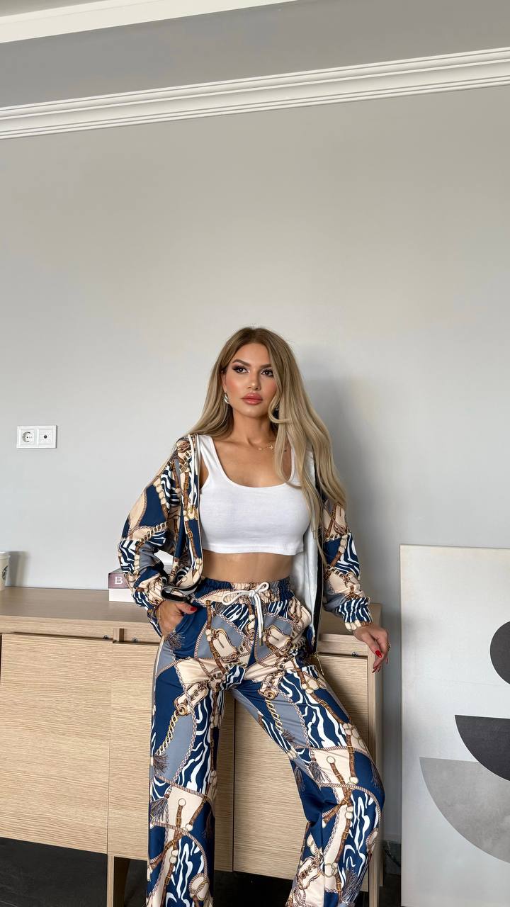 Luxe Chain Print Tracksuit Set