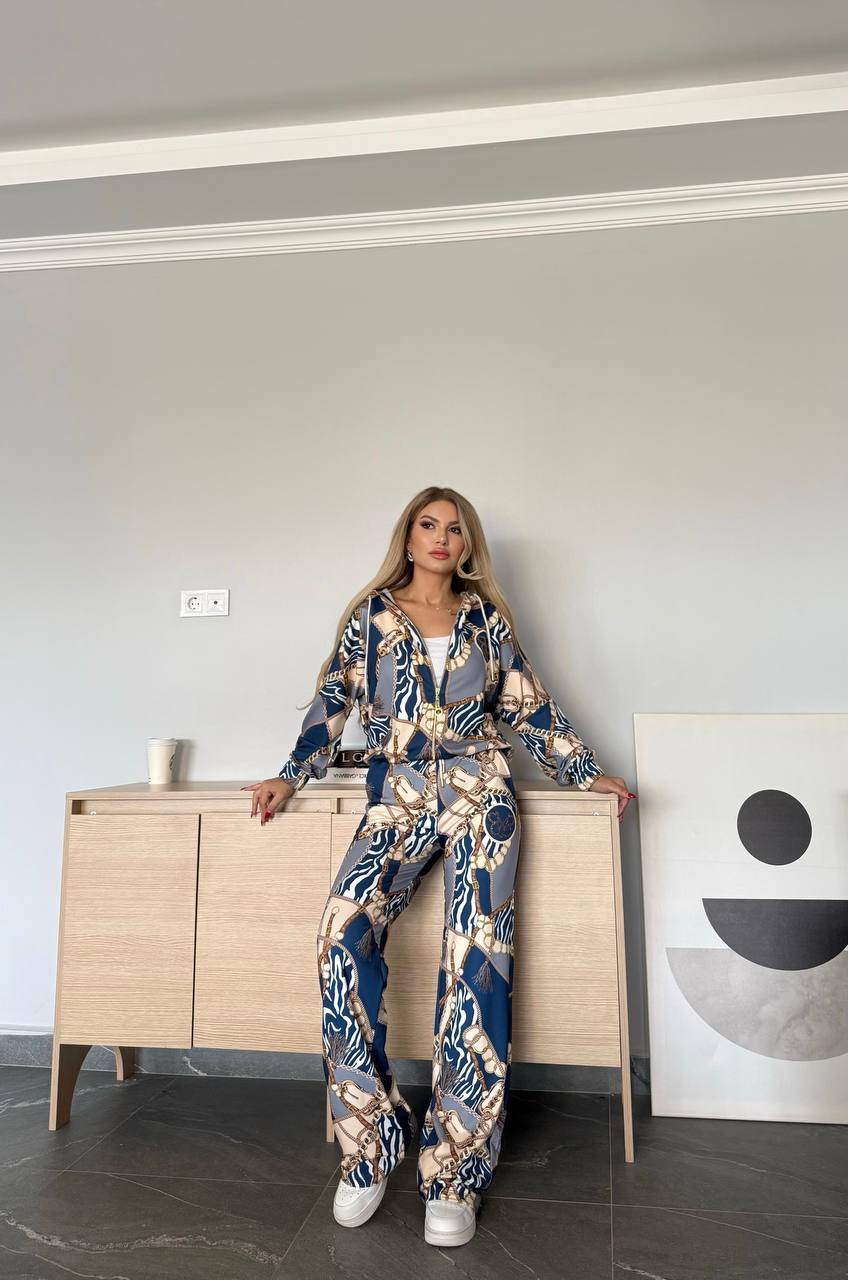 Luxe Chain Print Tracksuit Set