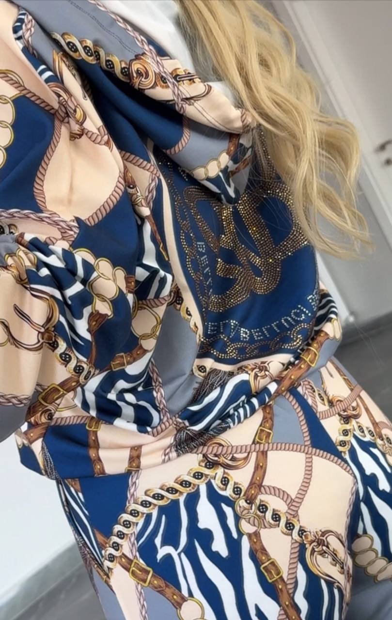 Luxe Chain Print Tracksuit Set