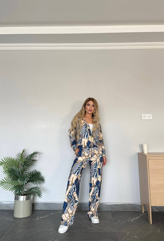 Luxe Chain Print Tracksuit Set