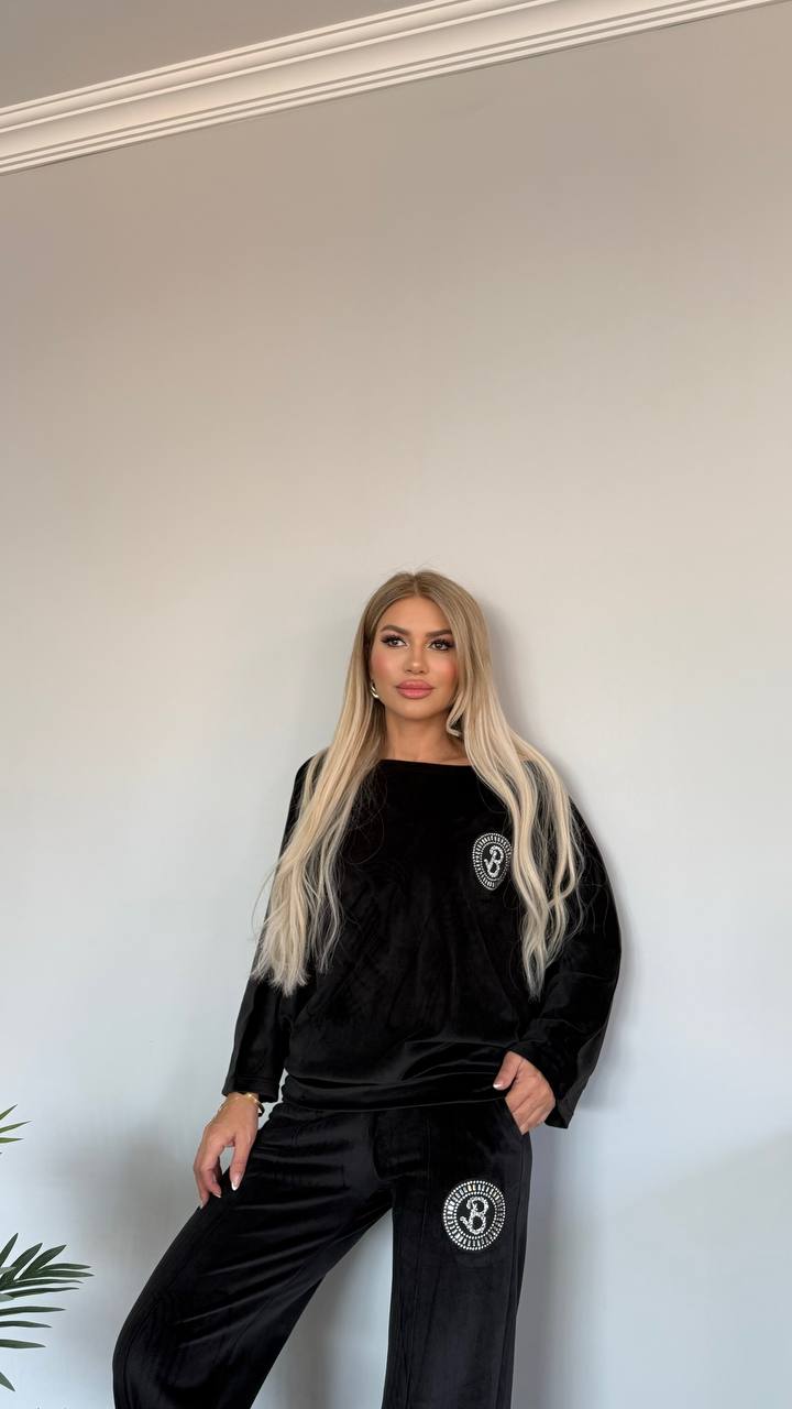 Luxe Velvet Lounge Set in Classic Black